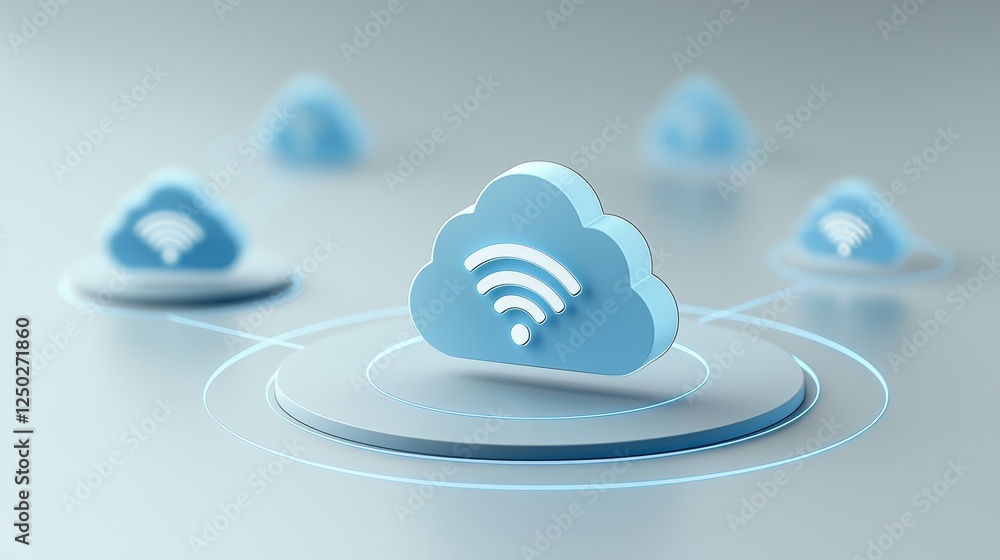 Poster cloud computing and wireless network access, seamless integration for modern connectivity