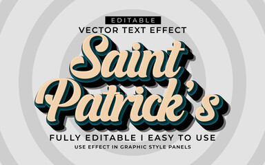 3d editable St Patrick's Day text effect typography style template