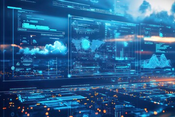 Obraz premium An AI-assisted wildlife conservation area where drones are used to monitor animal health and habitat conditions continuously.