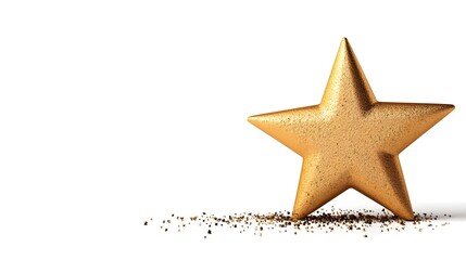 Glimmering Gold Star Decoration on Bright Background with Festive Sparkle Effect for Holiday Celebrations and Award Recognition Themes