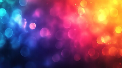 Colorful Bokeh Lights Background with Gradient Hues and Sparkling Effect