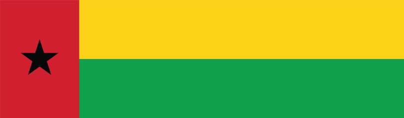 Flag of Guinea-Bissau. Flag icon. Standard color. Standard size. Rectangular flag. Computer illustration. Digital illustration. Vector illustration.