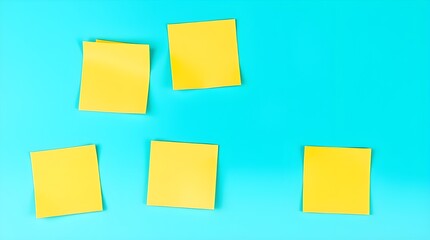 colorful sticky notes stuck to a white wall. copy space on blank sticky notes for text
