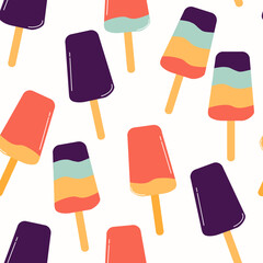 Ice Cream summer seamless pattern background for packaging and decoration