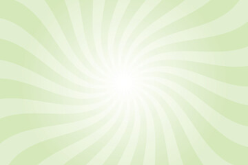 Green background with white sun ray. Pattern of starburst. Abstract pale green texture with light of sunburst. Radial beam of sunlight. Retro background with flash. Design of sunbeams.
