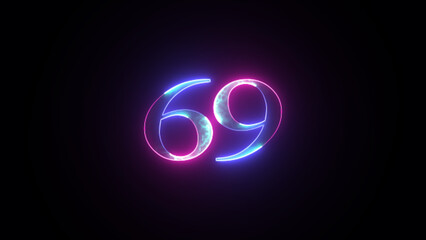 Abstract glowing neon number 
