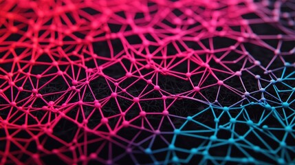 Abstract Network Structure with Colorful Nodes and Connections Visual Representation