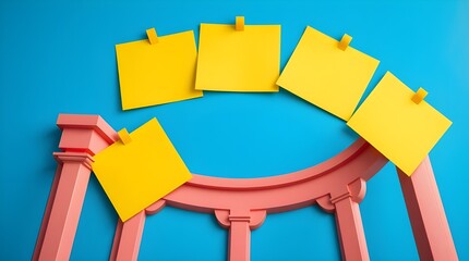 Colorful sticky notes Creative brainstorming and planning session concept for collaboration