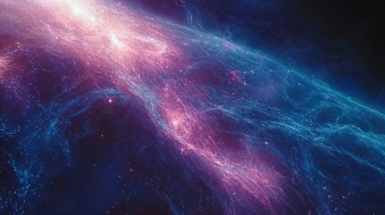 Cosmic Nebula: Swirling Hues of Blue and Pink in the Vast Expanse of Space