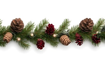 Festive Pinecone Garland with Greenery and Soft Lights for Holiday Cheer and Decoration in Cozy Winter Settings