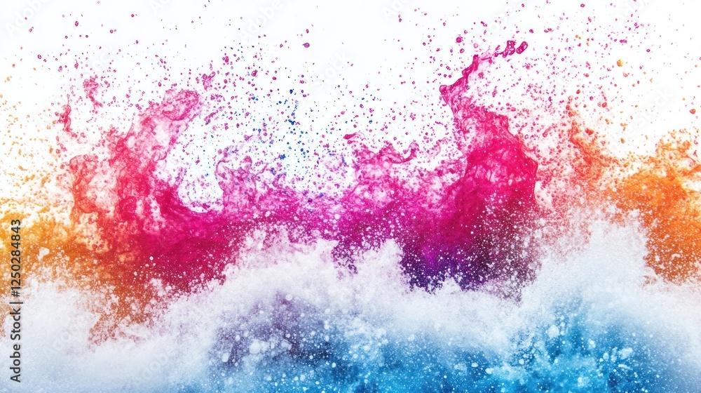Poster vibrant abstract waves of colorful splashes creating a dynamic visual effect