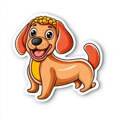 Cheerful cartoon dog with playful expression and vibrant colors