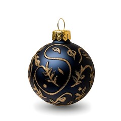 Elegant Black and Gold Ornament with Intricate Designs and Glossy Finish Perfect for Holiday Decor and Festive Celebrations