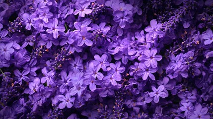 Purple Lavender Flowers Background: Flat Lay Lavender Flower Wallpaper for Creative Design