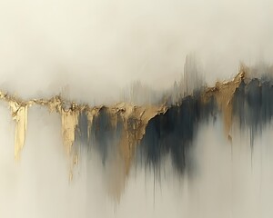 Abstract gold landscape painting