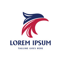 Fototapeta premium Simple Minimalist American Eagle Hawk Falcon Head Logo Design