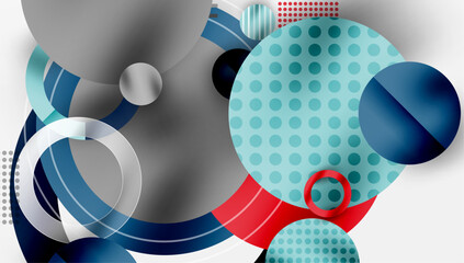 Abstract Geometric Background with Overlapping Transparent Shapes