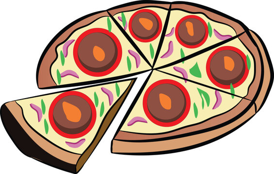 a realistick chease beef pizza high regulation color.eps