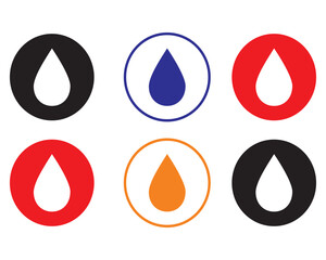 Blood and oil drop icon set red and black colorvector illustration.
