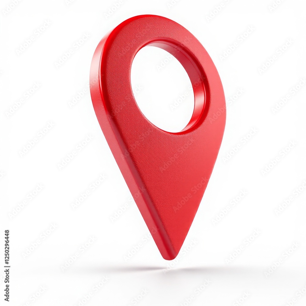Fototapete red map pointer icon isolated on white background for navigation