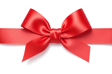 Fototapeta premium Beautiful red ribbon isolated on white background.