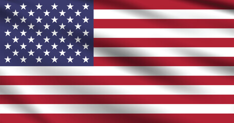 Fototapeta premium United States of America flag official colors and proportion digital vector illustration. Pleated flag.