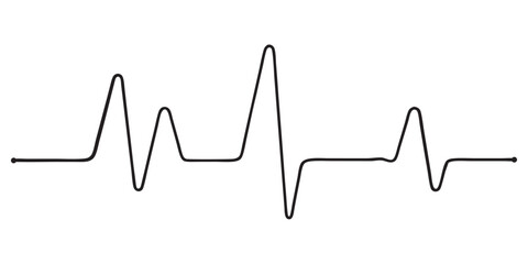Continuous line representing a heartbeat outline vector art illustration