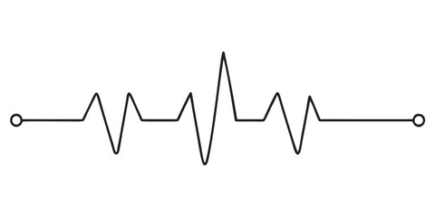 Continuous line representing a heartbeat outline vector art illustration