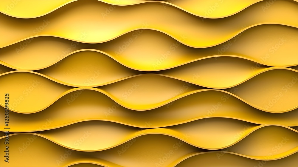 Poster abstract yellow waves pattern with curved lines for background and design inspirations in modern art