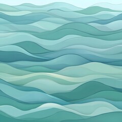 Fototapeta premium Serene Wavy Landscape in Soothing Teal Tones Calming Digital Nature Background