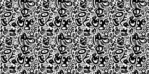 Cartoon hand-drawn doodles on the subject of summer holidays theme seamless pattern