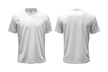 3D Mockup Plain White Sport Shirt Front and Back Views on White Background