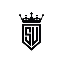 SU monogram logo design letter text name symbol monochrome logotype alphabet character simple logo