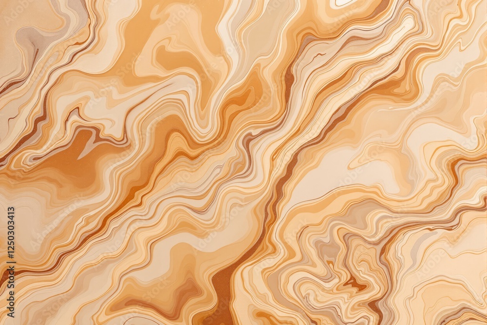 Poster abstract fluid marble pattern with swirling warm earthy tones on a light background. creative textur