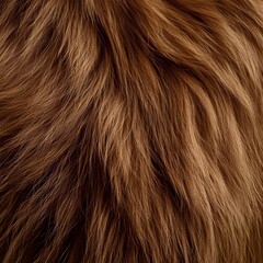 Naklejka premium Closeup of Soft Fluffy Brown Hair Texture Background with Wavy Curly Strands