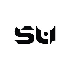 SU monogram logo design letter text name symbol monochrome logotype alphabet character simple logo