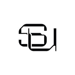 SU monogram logo design letter text name symbol monochrome logotype alphabet character simple logo