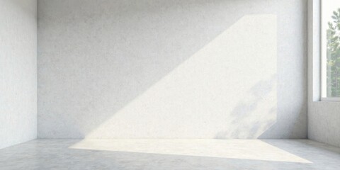 Sunlit Empty Room with Concrete Walls and Floor, Ready for Design and Decoration