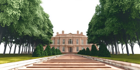 Obraz premium A grand traditional mansion with a symmetrical facade