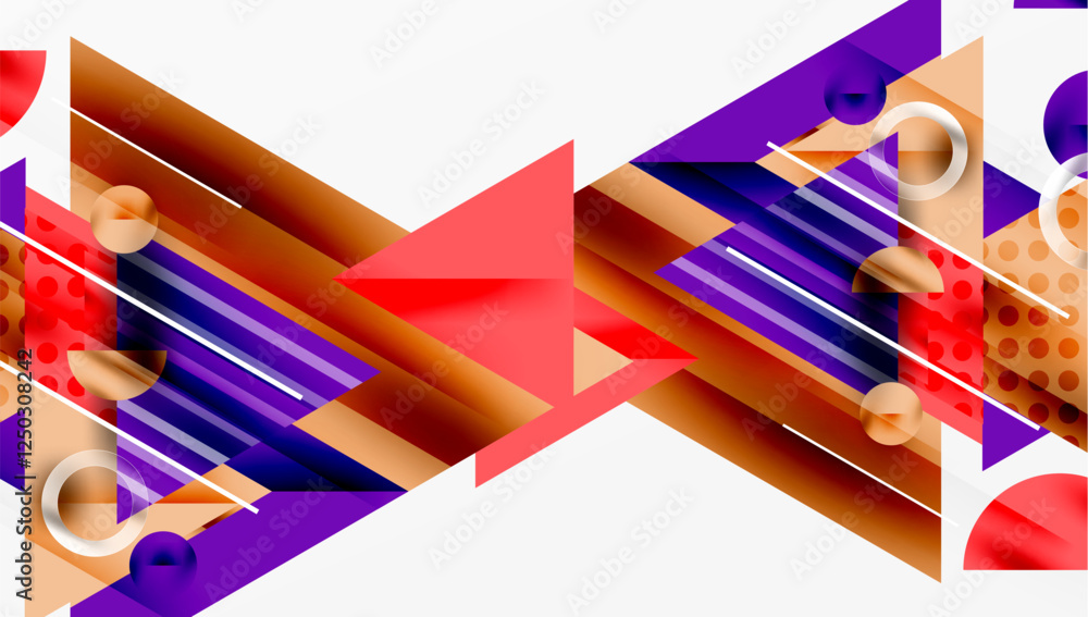 Poster sleek abstract background - layered triangles with vibrant gradient tones. semi-transparent shapes a