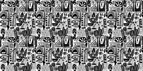 Cartoon hand-drawn doodles on the subject of summer holidays theme seamless pattern