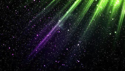 Obraz premium Black canvas featuring bright lime and dark purple gradient beams, HDR quality.