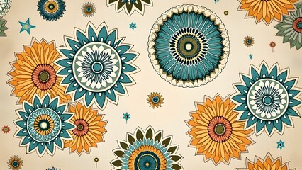 Rich Mandala Flow Pattern Lotus, Vines, and Detailed Circles