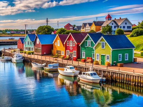 Vibrant Summerside, PEI: Colourful Buildings & Harbour Shops