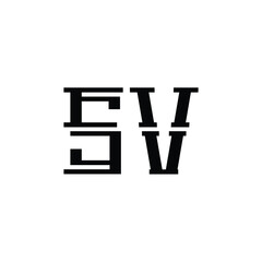 SV monogram logo design letter text name symbol monochrome logotype alphabet character simple logo