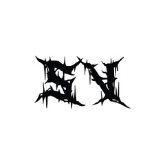 SV monogram logo design letter text name symbol monochrome logotype alphabet character simple logo