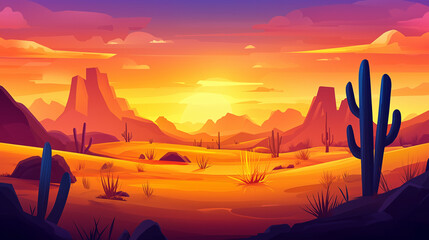 Fototapeta premium Illustration of desert
