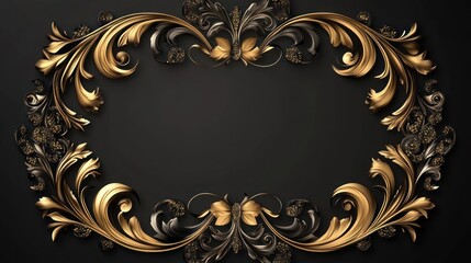 Elegant Golden and Black Baroque Frame Design