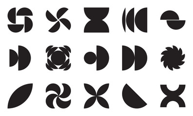 graphic assets created using moon shapes