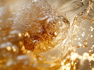 Sparkling Motion: Captivating High-Speed Capture of Champagne Bubbles with Vibrant Colors